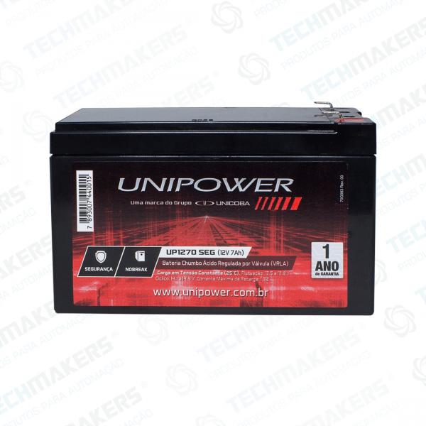 Bateria Selada Recarregável Unipower 12V 7AH UP1270SEG Alarme Nobreak Cerca Elétrica