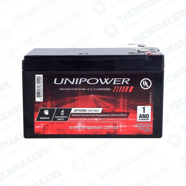 Bateria Selada Recarregável Unipower 12V 9AH UP1290 Alarme Nobreak Cerca Elétrica