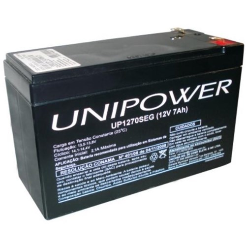 Bateria Selada Unicoba Unipower 12V 7,0Ah - Up1270 Unicoba