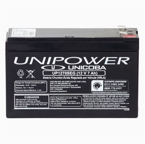 Bateria Selada Unipower 12v 7 Ah Up1270seg
