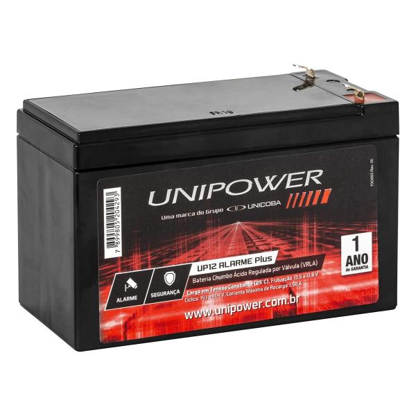 Bateria Selada Unipower Up12 Alarmeplus 12V 5Ah Preta