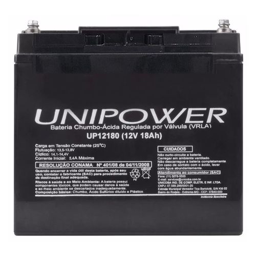 Bateria Selada Unipower VRLA 12V 18Ah UP12180