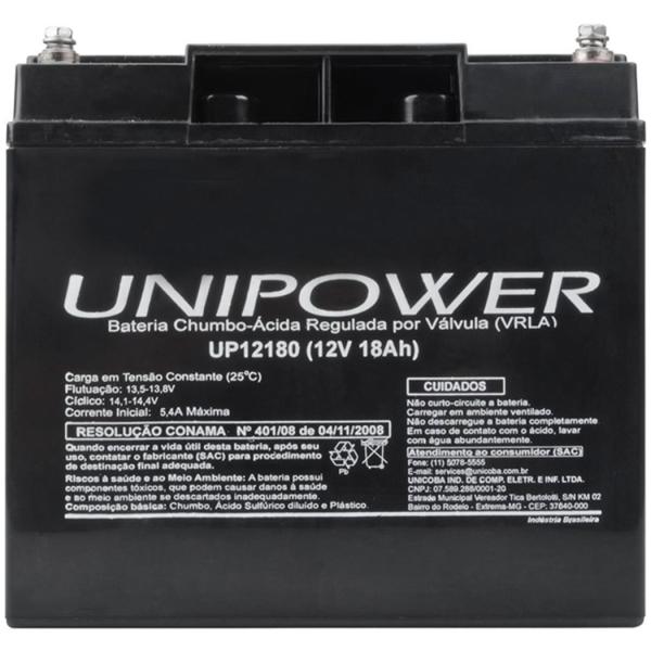 Bateria Selada UP 12180 12V 18A - Unipower - Unipower
