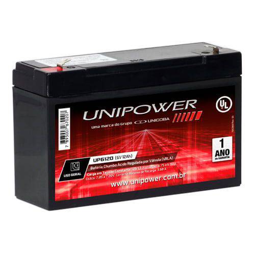 Bateria Selada UP6120 6V/12Ah UNIPOWER