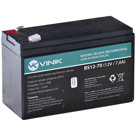 Bateria Selada Vinik Vlca 12v 7,0a Bs12-70