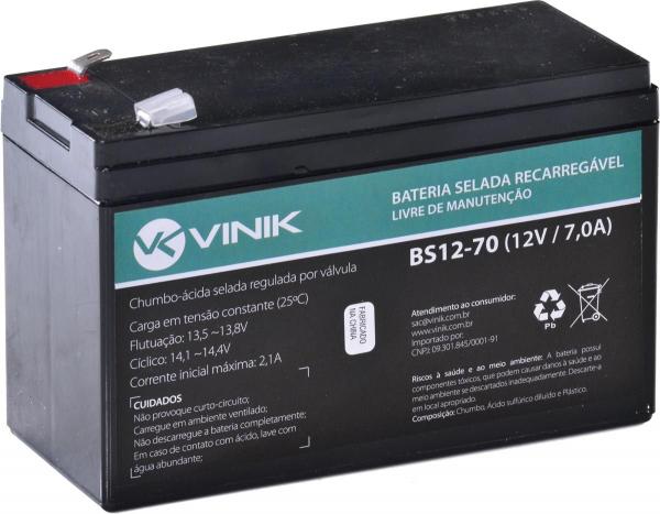 Bateria Selada VLCA 12v 7,0a BS12-70 Vinik