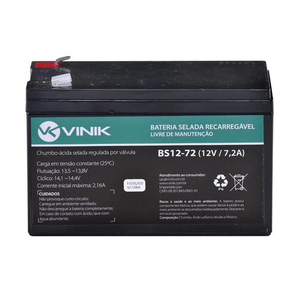 Bateria Selada VLCA 12V 7,2A BS12-72 - Vinik - Vinik