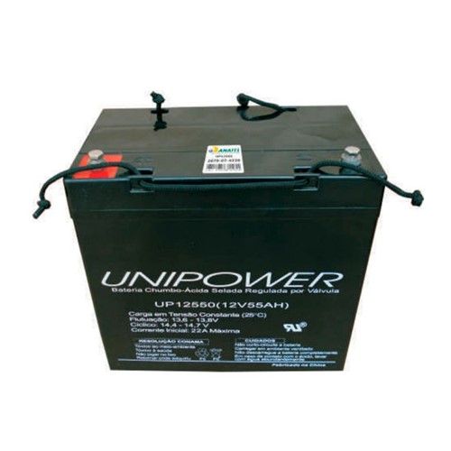 Bateria Selada VRLA 12V 55,0Ah M6 UP12550 RT 06C047 - Unipower