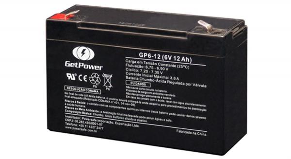 Bateria Selada Vrla (Agm) GetPower 6v 12ah - Get Power