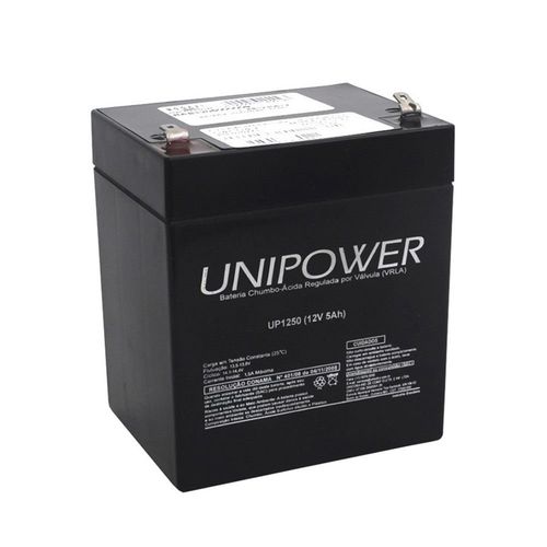 Bateria Unipower 12v 5ah Up1250 F187 Nao Automotiva