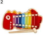 Batida Da Mão De Madeira Musical Animal Xilofone 8 Chaves Instrumento Percussão Toy Kids