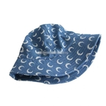 Blue Moon Crescent Homens Mulheres Moda Impressão Denim Hat Bucket