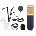 BM-700 Microfone Condensador Kit Est¨²dio Suspens?o Boom Stand Scissor Arm
