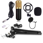 BM-700 Microfone Condensador Kit Estúdio Suspensão Boom Stand Scissor Arm