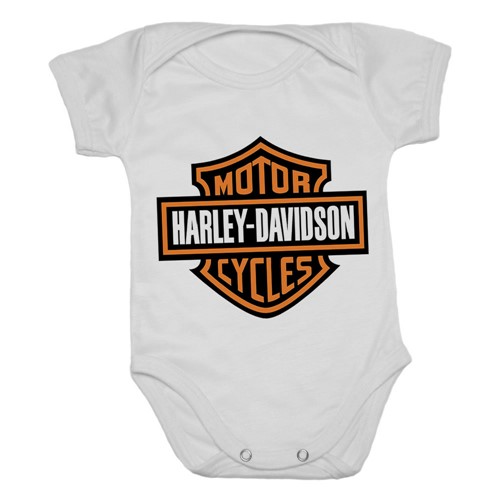 Body Infantil Harley Davidson (Branco, P)