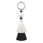 Bohemia Women Long Tassel Beads Keychain Keychain Ring Backpack Hanging Ornament