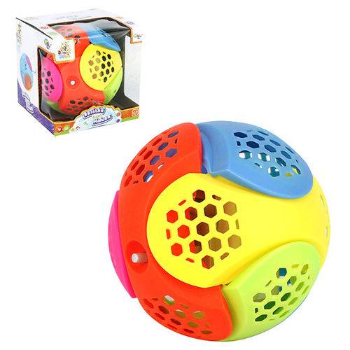 Bola Musical Infantil Super Maluca Colors com Luz a Pilha na Caixa