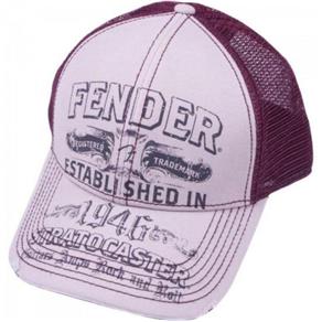Boné Fender Logo STRAT Trucker - VINHO