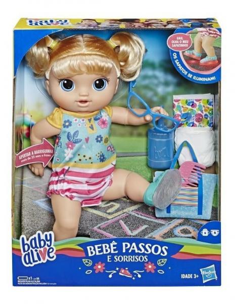Boneca Baby Alive Passos e Sorrisos Loira - Primeiros Passinhos E5247 - Hasbro