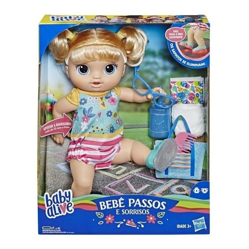 Boneca Baby Alive Passos e Sorrisos Loira - Primeiros Passinhos E5247 - Hasbro