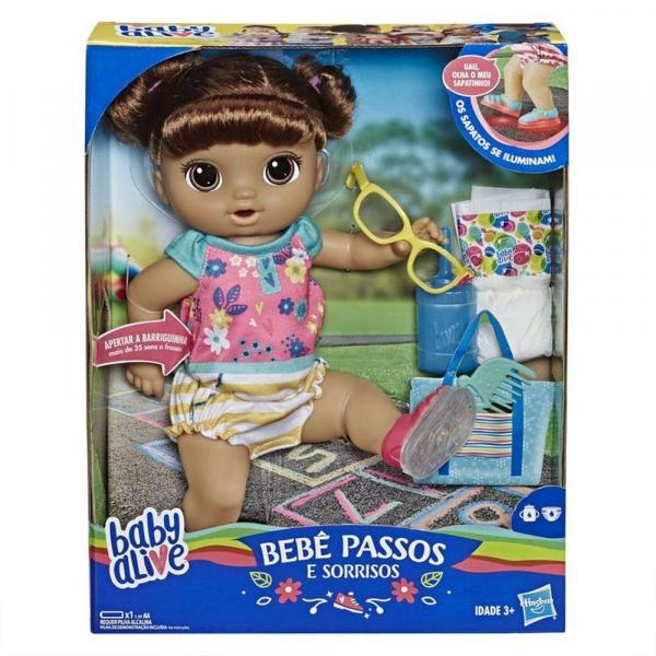 Brinquedo Baby Alive Primeiros Passos Morena Hasbro E5248