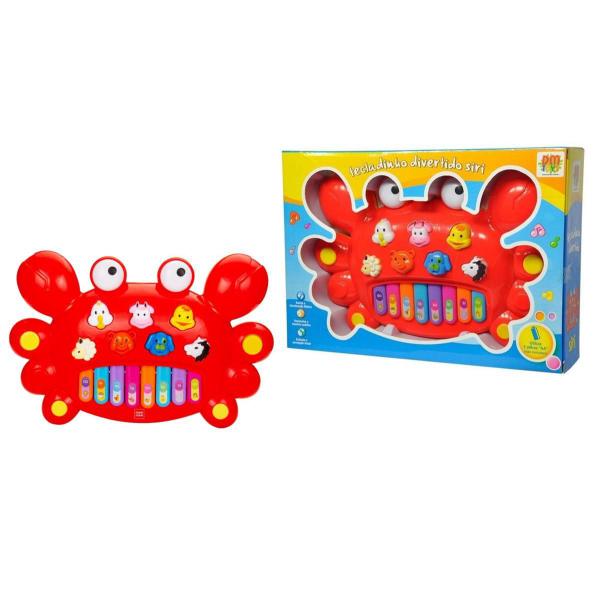 Brinquedo Caranguejo Teclado Infantil Bebês Luzes e Música - Toy King