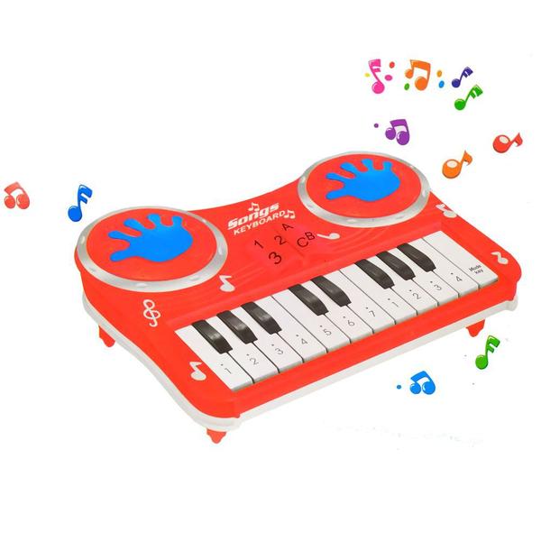 Brinquedo Educativo Piano com Músicas e Sons Estimula Coordenação e Harmonia Vermelho - Pica Pau