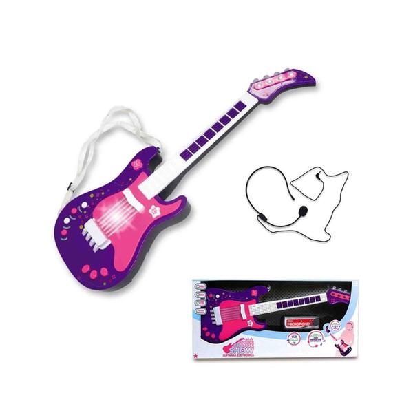 Brinquedo Guitarra Eletronica Fashion o Primeiro Grande Show Meninas com Fone de Ouvido - Unik