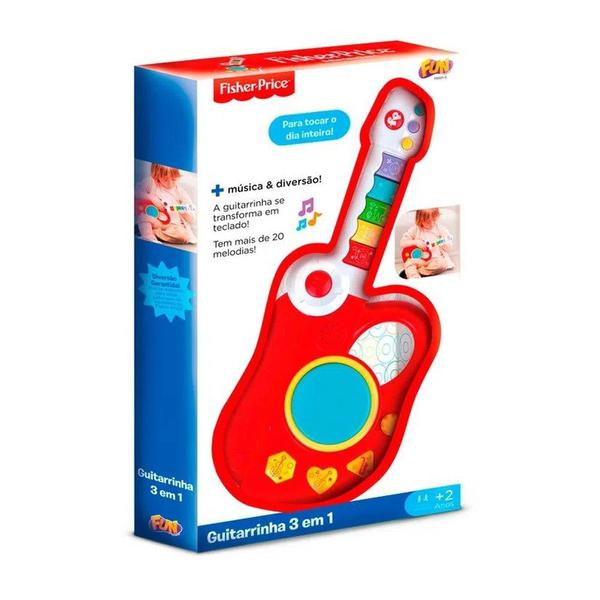 Brinquedo Guitarra Eletrônica Infantil 3 em 1 Fisher-Price Fun