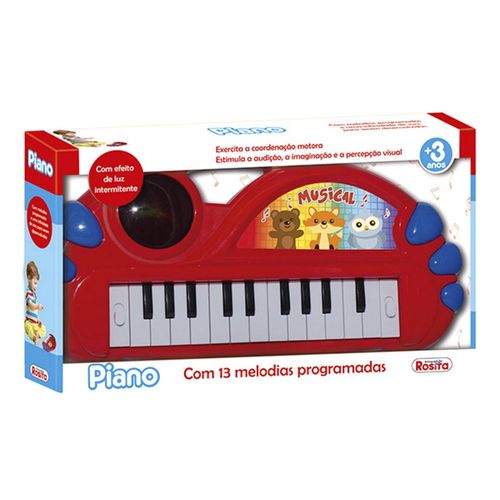 Brinquedo Musical Teclado Piano com Luz e Som Musicas Rosita