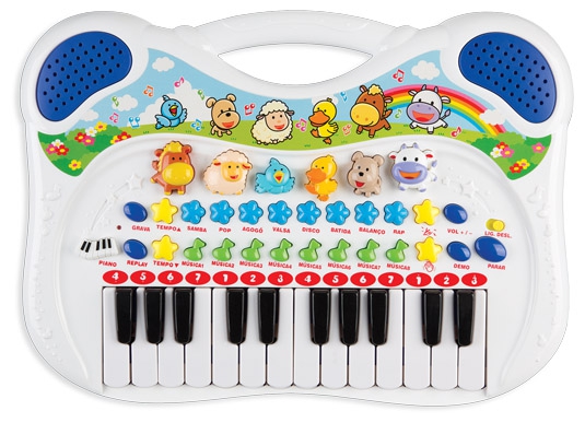 Brinquedo Piano Musical Animal Azul - Braskit