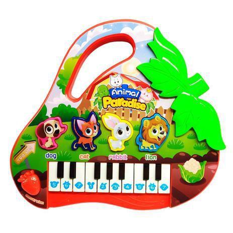 Brinquedo Piano Teclado Infantil Bichos Musical Moranguinho VERDE - King
