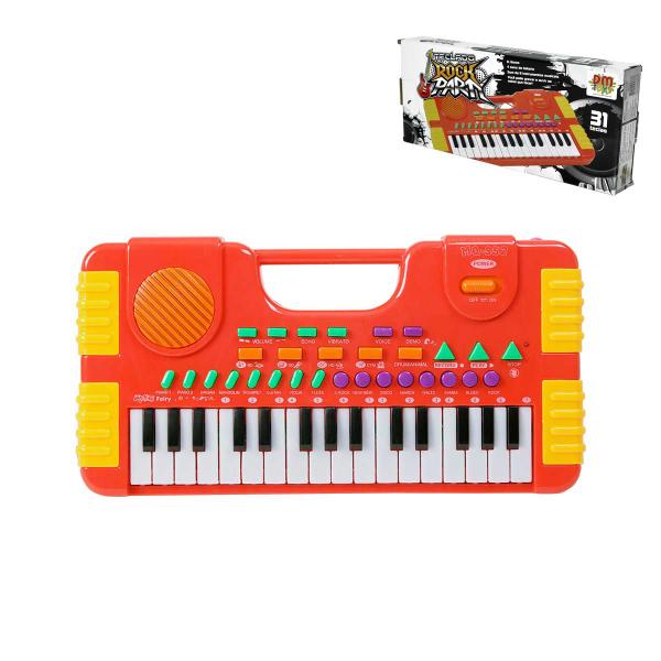 Brinquedo Piano Teclado Musical Infantil Rock Party DM Toys
