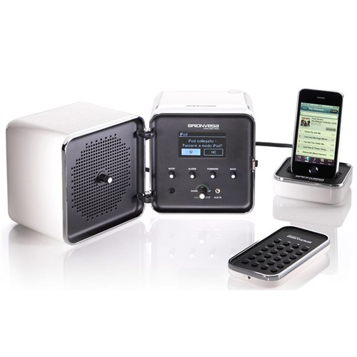 Brionvega Radiocubo.It - Sistema de Áudio / Dock / Rádio Fm e Online / Wi-Fi / Usb White