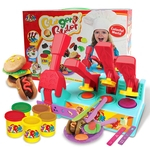Burger Mold Definir uma combinação kit lama cor crianças Plasticine Jogar Casa Brinquedos
