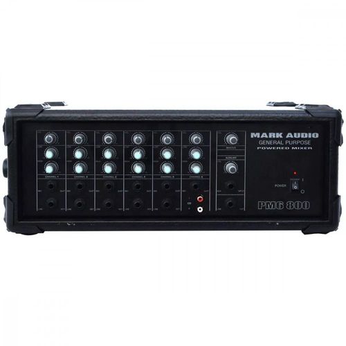 Cabeçote Amplificador Mark Audio com Mixer PM6-800 - 6 Canais - 175 Watts RMS