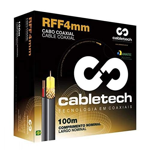 Cabo Coaxial 100 Metros Rf-4Mm Bipolar 2X26 Awg Cabletech
