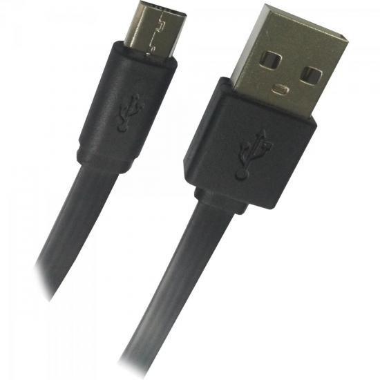 Cabo de Dados Micro USB Flat 1,8m UMI-401/1.8BK Preto FORTREK - 96