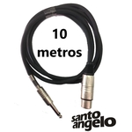 Cabo De Microfone P10m/xlr Femea 10 Metros Santo Angelo