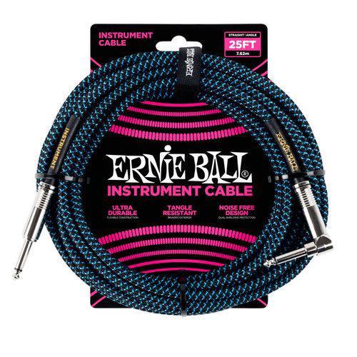 Cabo Ernie Ball para Instrumento Braided em L 7,62m Azul