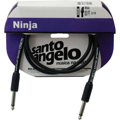 Cabo Guitarra 0,20mm P10 X P10 Ninja 0,91m Santo Angelo