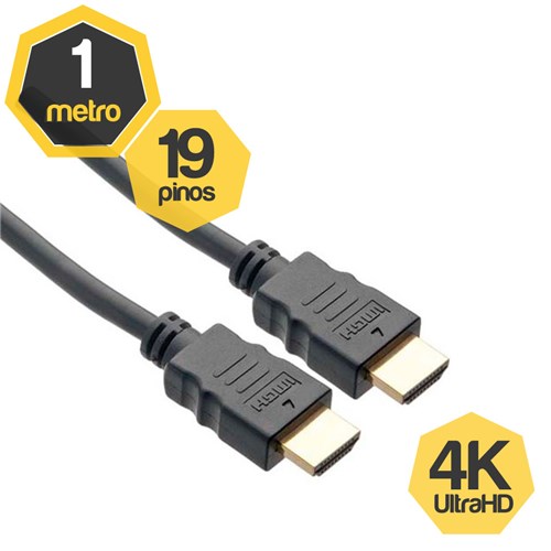 Cabo HDMI 2.0 4K 19 Pinos UltraHD 1 Metro
