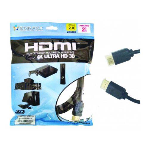 Cabo Hdmi 2.0 4K Ultra HD com Filtro 02 Metros