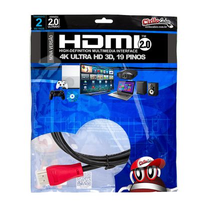 Cabo HDMI 2.0 Premium Ultra HD 4K@50/60 3D, Cirilo Cabos- 2 Metros