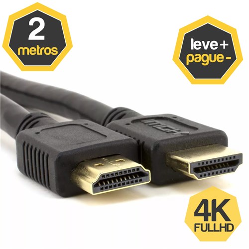 Cabo HDMI 1.4 4K FullHD 2 Metros - CB.HD.2M-1