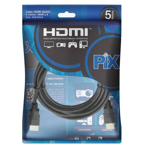 Cabo HDMI 1.4 4K Ultrahd 15 Pinos 5M Pix 018-0514