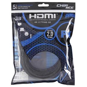Cabo HDMI 5 Metros 2.0 4K 3D Chip Sce