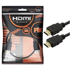 Cabo HDMI PIX 2.0 4K HDR 19 Pinos 0.50cm