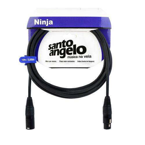 Cabo Microfone Santo Angelo Ninja Lw 10ft 3m Xlr