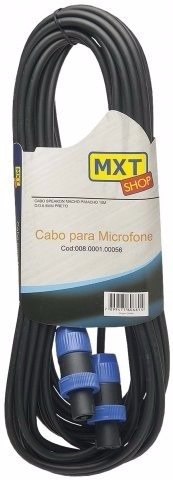 Cabo Microfone Speakon Macho X Speakon Macho - 10 Metros - MXT